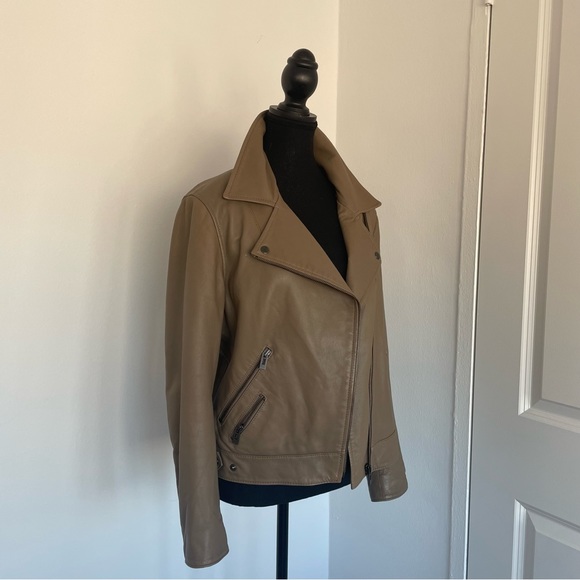 ESPRIT Faux Leather Moto Jacket - Warm Gray/Taupe/Tan - Picture 3 of 12